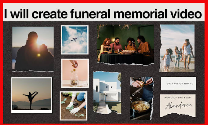 Gig Preview - Do create funeral memorial video photo slideshow and tribute