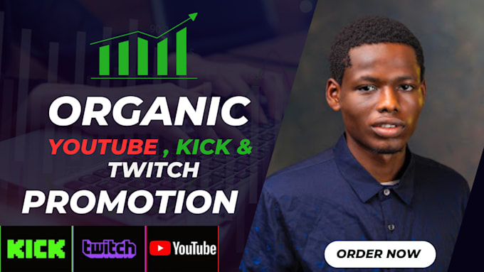 Gig Preview - Kick twich youtube channel organic promotion for growth viral videos super fast