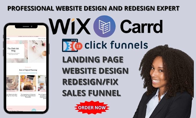 Bestseller - wix website redesign wix website design carrd website clickfunnels salesfunnel