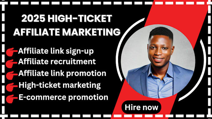 Gig Preview - Do affiliate recruitment, affiliate link signup or ecommerce link promotion