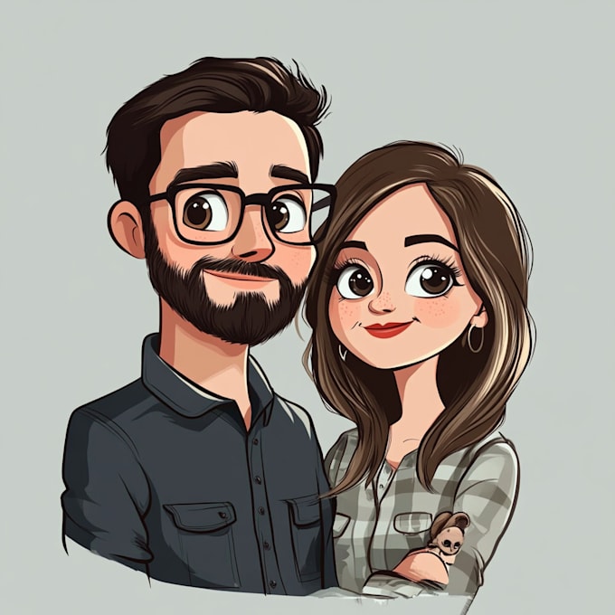 Gig Preview - Create couple portrait illustration from photo