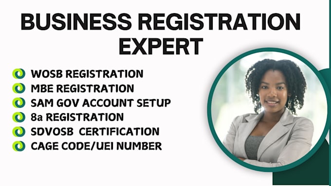 Gig Preview - Register your business as mbe wosb dbe 8a sdvosb 501c3 registration, sam gov