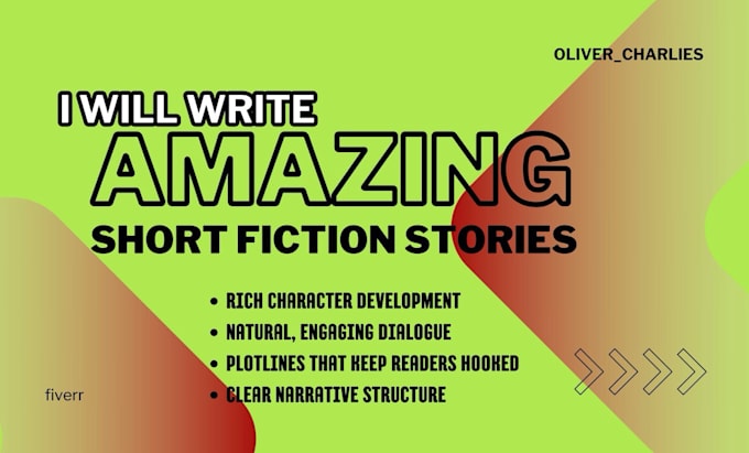 Gig Preview - Be your fiction ghostwriter, write amazing short stories