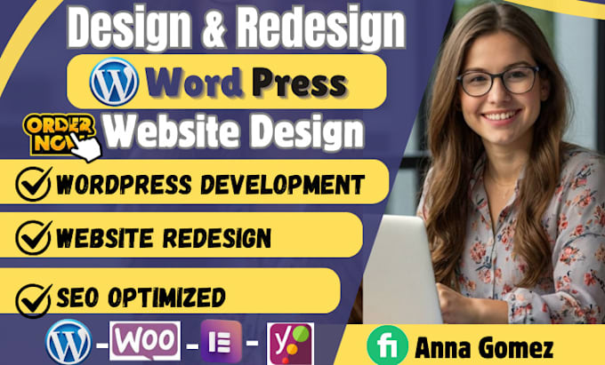 Gig Preview - Build modern wordpress website design, redesign wordpress website maintenance