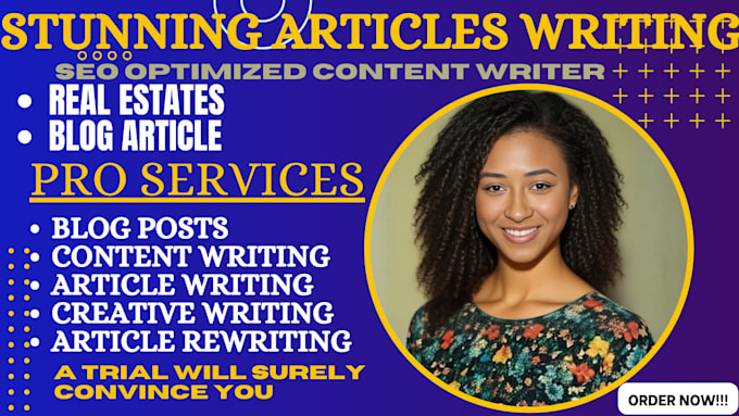 Gig Preview - Write stunning seo content se0 bulk articles and blog post for real estates