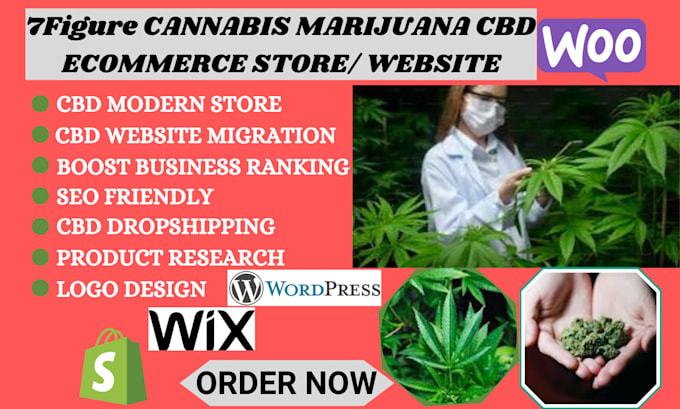 Gig Preview - Develop ranking cbd medical cannabis supplement website design marijuana website