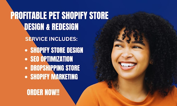 Gig Preview - Design shopify pet store pet grooming website pet website pet care website