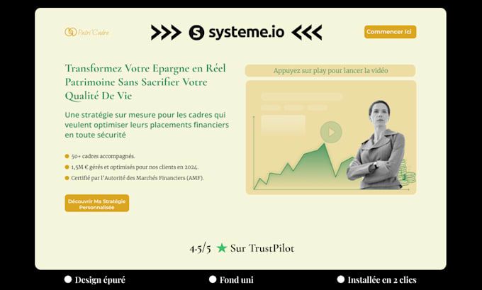 Gig Preview - Créer une landing page cleantouch sur systeme io pour ton produit digital