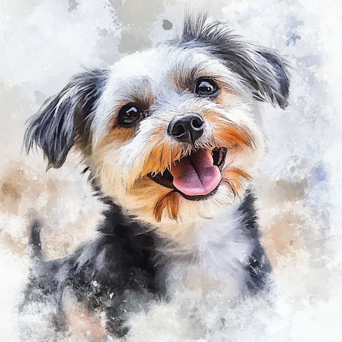 Gig Preview - Design watercolor portrait of your pets or animal photos