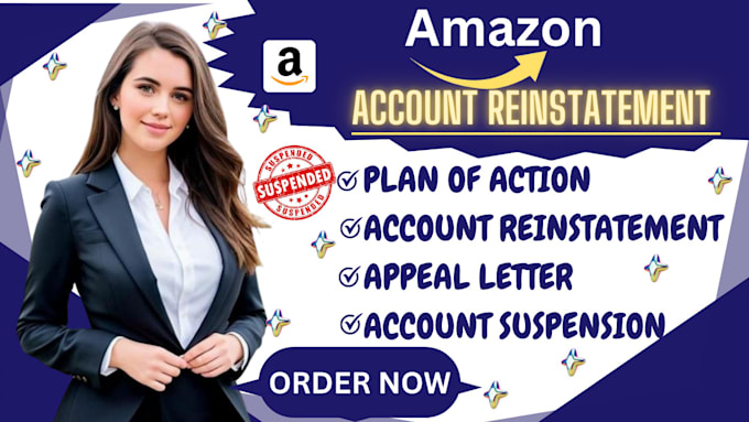 Gig Preview - Do amazon account reinstatement appeal letter plan of action account suspension