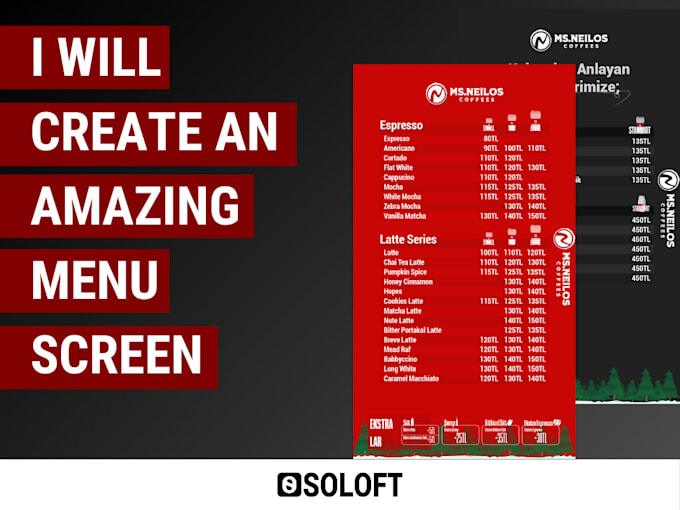 Gig Preview - Editable restaurant menu design