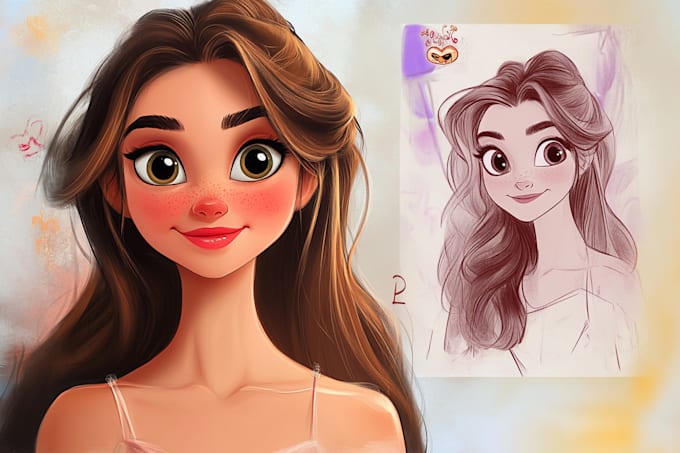 Gig Preview - Paint your cartoon portrait in disney style