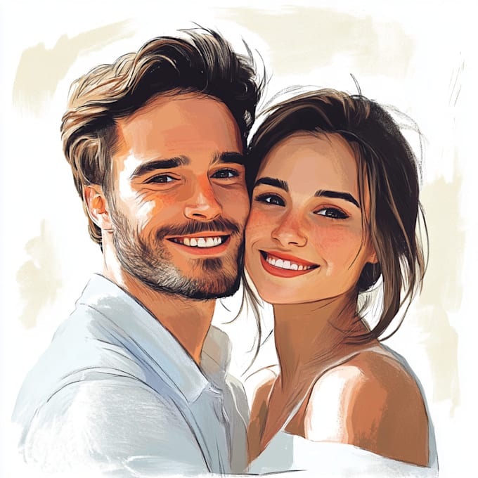 Bestseller - do wedding couple portrait , illustration and invites