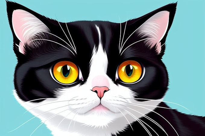 Gig Preview - Draw a cartoon portrait of your cute pet cat