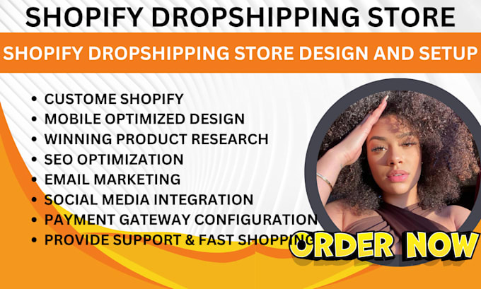 Gig Preview - Create a shopify ecommerce website development  dropshipping shopify marketing