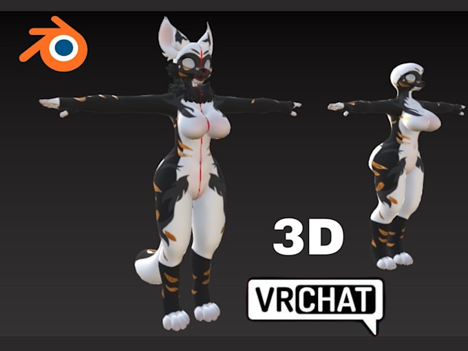 Gig Preview - Create custom vrchat avatar, vrchat avatar 3d model furry vrc avi in unity