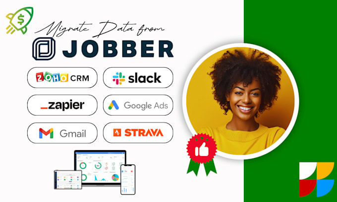 Gig Preview - Migrate your jobber CRM data to zoho, slack, zapier, or google ad sheets, gmail