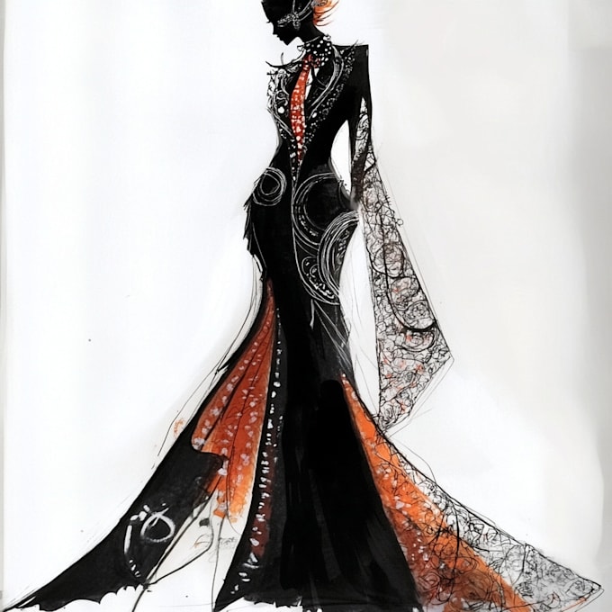 Gig Preview - Draw fashion illustration , sketch , model , artist ,