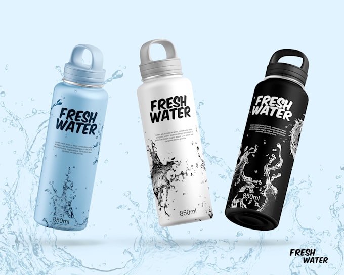 Gig Preview - Do juice and water bottle packaging and label design