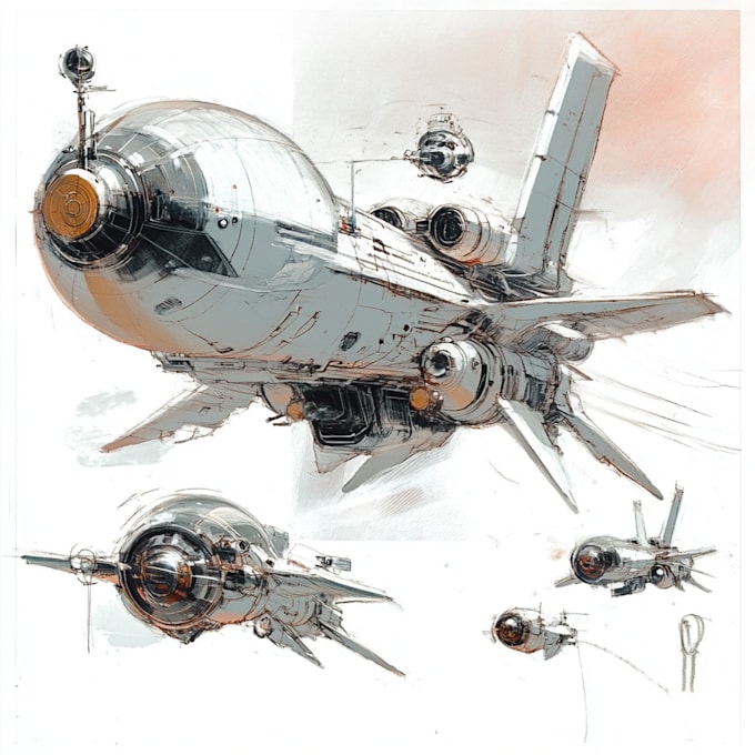 Gig Preview - Design a spaceship, sci fi illustration and sci fi art