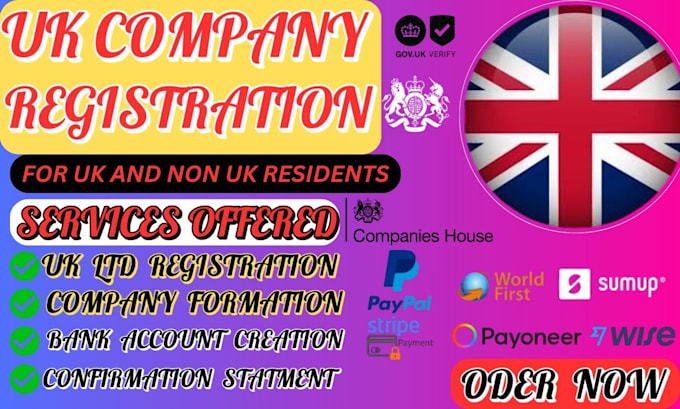 Gig Preview - Do UK company registration and bank account setup