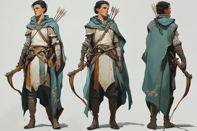 Gig Preview - Create a fantasy character design in unique style