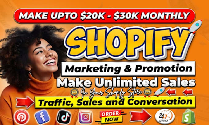 Gig Preview - Boost shopify sales do ecommerce dropshipping marketing store website promotion