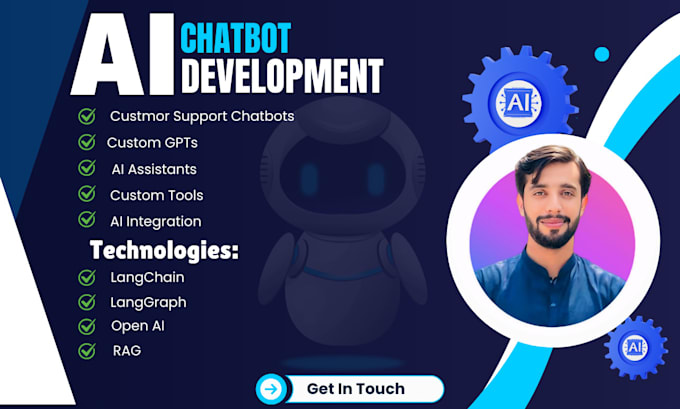 Gig Preview - Develop custom business chatbots using gpt, llama 3, langchain, langraph