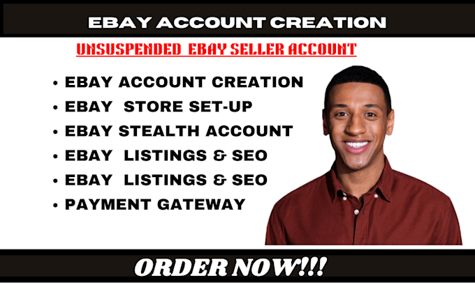 Gig Preview - Create ebay account unsuspended ebay store ebay seller account ebay setup