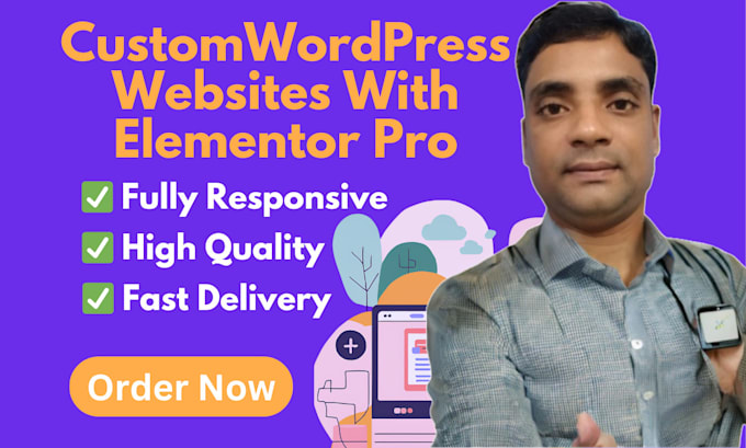 Gig Preview - Create a professional wordpress website using elementor pro