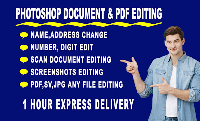 Gig Preview - Do photoshop management editing or any document editing within 1 hour