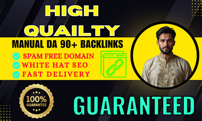 Gig Preview - Build high quality niche relevant da 90 plus backlinks guaranteed