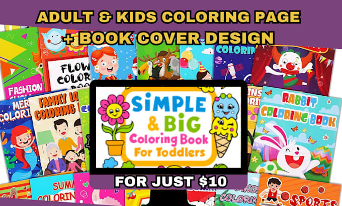 Gig Preview - Design adult coloring page kids coloring page adult journal worksheet book cover