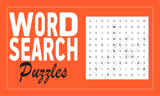 Gig Preview - Do word search puzzle, book cover, book interior for KDP