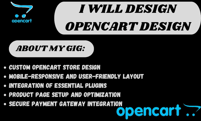 Gig Preview - Design an opencart ecommerce website for you