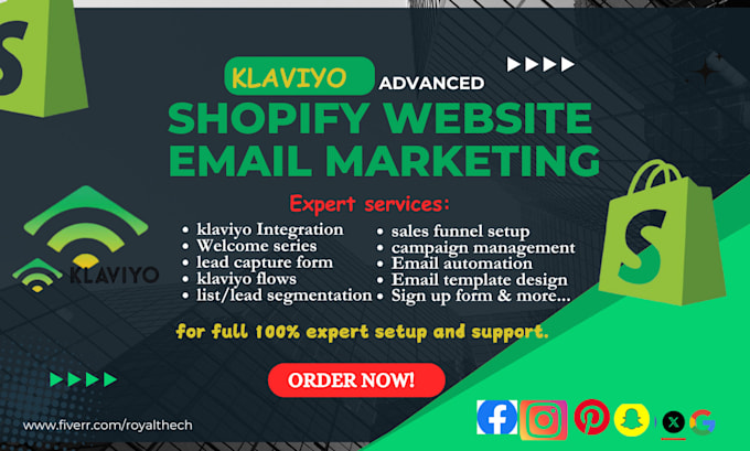 Gig Preview - Klaviyo email maarketing klaviyo flows boost shopify website sales