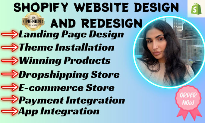 Gig Preview - Shopify website shopify store design shopify redesign shopify dropshipping