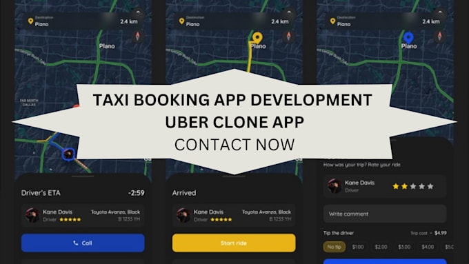 Bestseller - develop taxi booking app rideshare app uber clone ola app turo car rental app