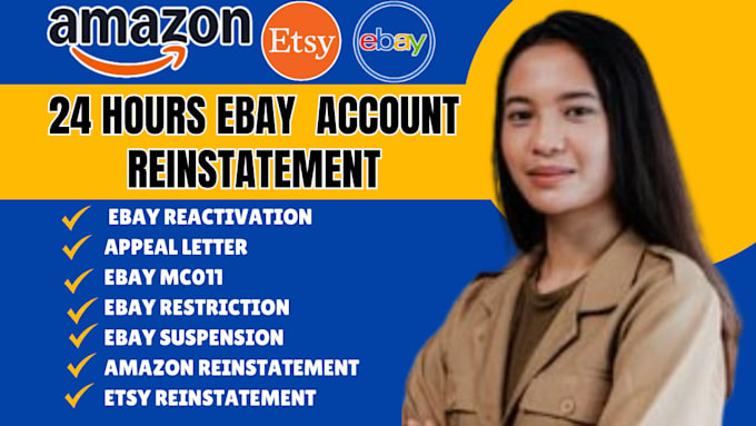 Gig Preview - Unlock your suspension restriction ebay, amazon, esty account mc011