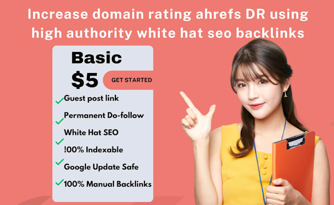 Gig Preview - Increase domain rating ahrefs DR using high authority white hat SEO backlinks