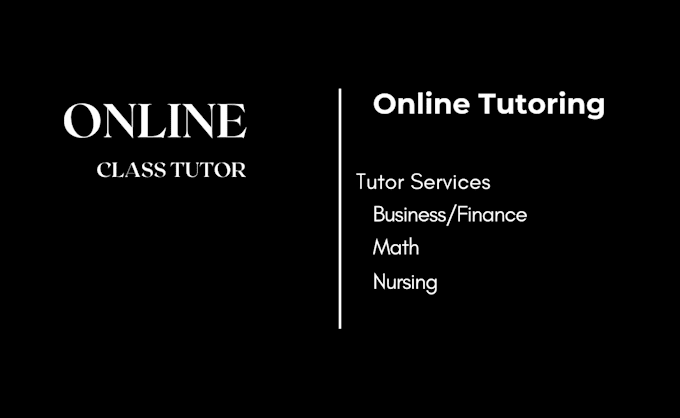 Gig Preview - Be your tutor online