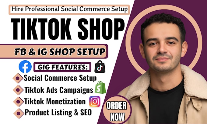 Gig Preview - Setup facebook shop usa tiktok shop tiktok monetization dropshipping ads