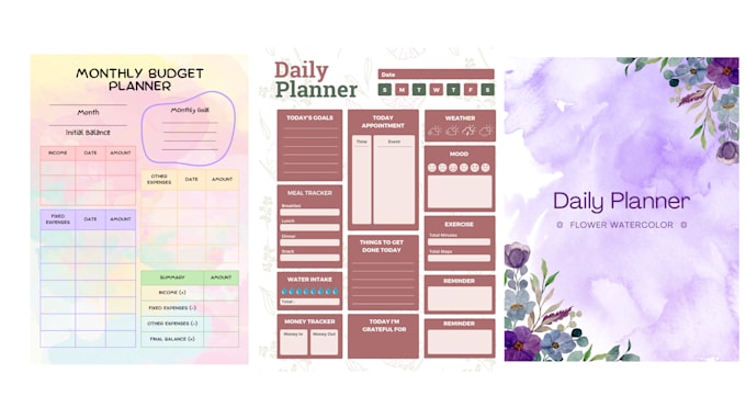 Gig Preview - Design personalized aesthetic daily,weekly, monthly planners and journals