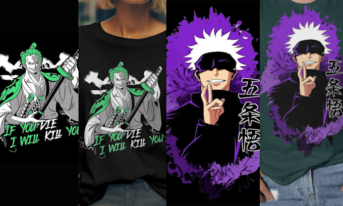 Gig Preview - Create custom anime tshirt design unique and eyecatching designs