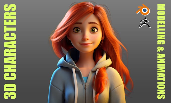 Gig Preview - Do unique stylized 3d character models, rigging and animation