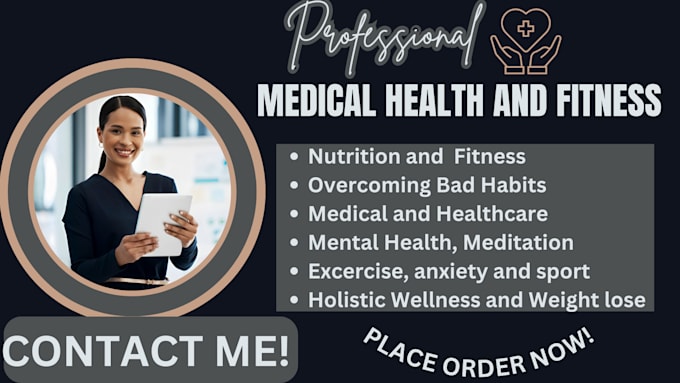 Gig Preview - Ghostwrite medical, health and fitness or wellness ebook and lead magnet