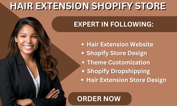 Gig Preview - Design hair extension shopify store shopify hair store hair extension website