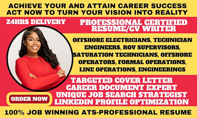 Gig Preview - Write resume for offshore electrician and technical engineer with fast delivery