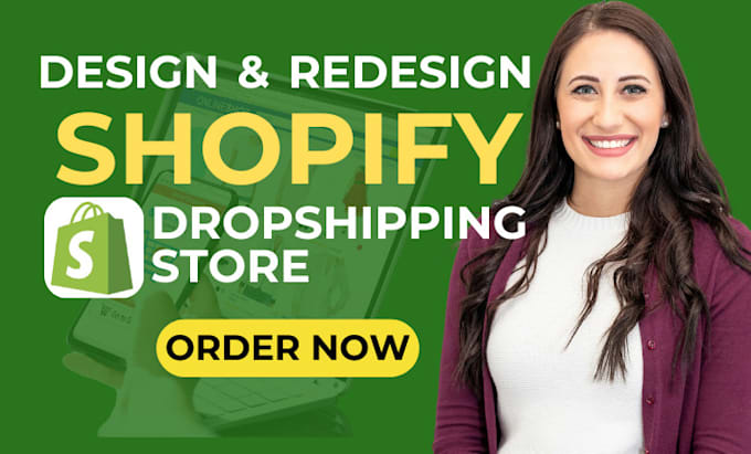 Gig Preview - Design a high converting shopify dropshipping store for you