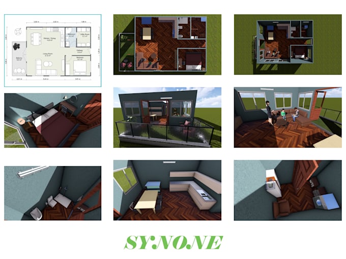 Gig Preview - Visualize 3d apartment from 2d floor plan